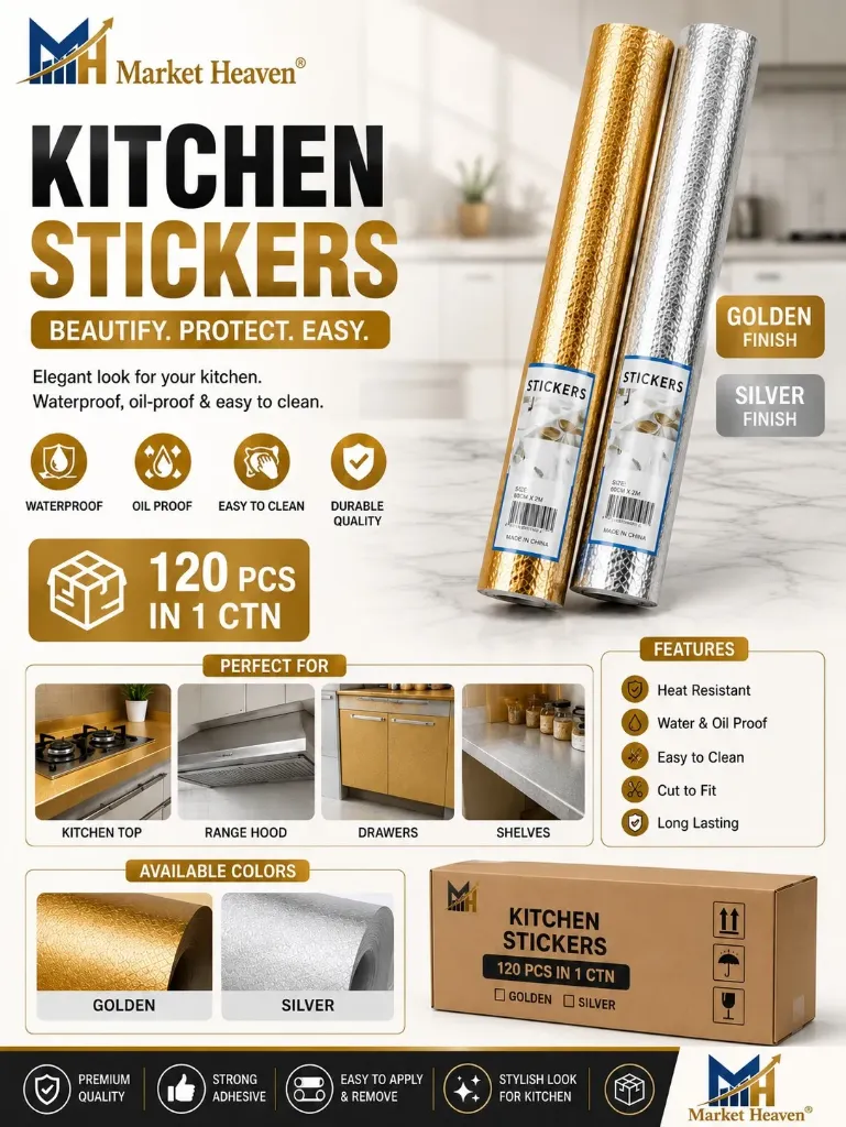 [Oil Proof Waterproof Wall Protector Heat] Oil Proof Waterproof Wall Protector Heat Resistant Self-Adhesive Foil Sticker for Kitchen Cabinet, Stove Cabinet, Kitchen Backsplash