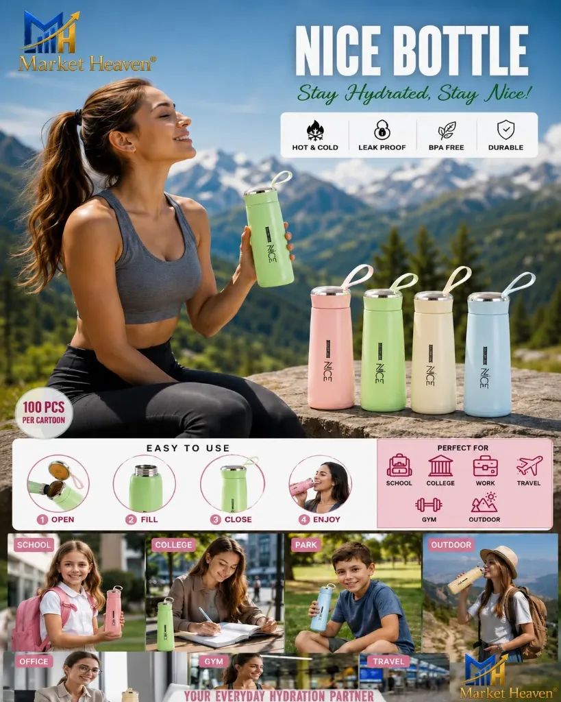 [Glass Water Bottle with Silicone] Glass Water Bottle with Silicone Sleeve – 400ml Leakproof Reusable Bottle for Office, Gym, Travel – BPA-Free Borosilicate Glass with Protective Silicone Grip (Classic, Multicolour).