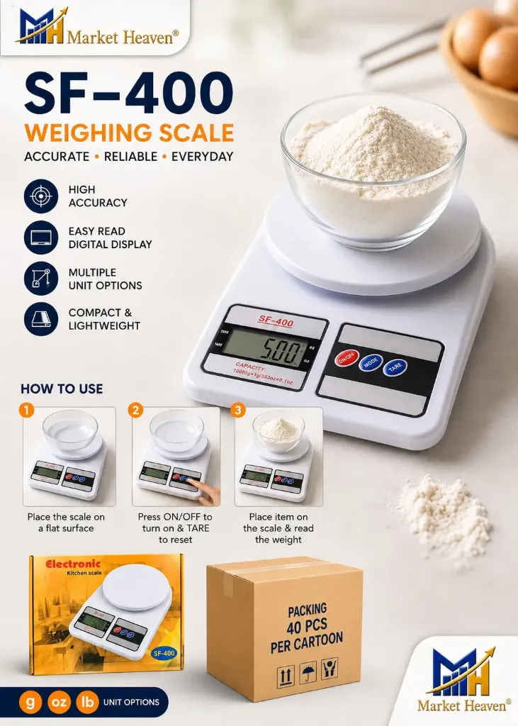 Weighing scale, Weight Machine for Kitchen, Kitchen Weighing Scale,SF-400 Weight Machine for Shop, Food Weighing Scale, Multipurpose Portable Electronic Digital Weighing Scale Weight Machine