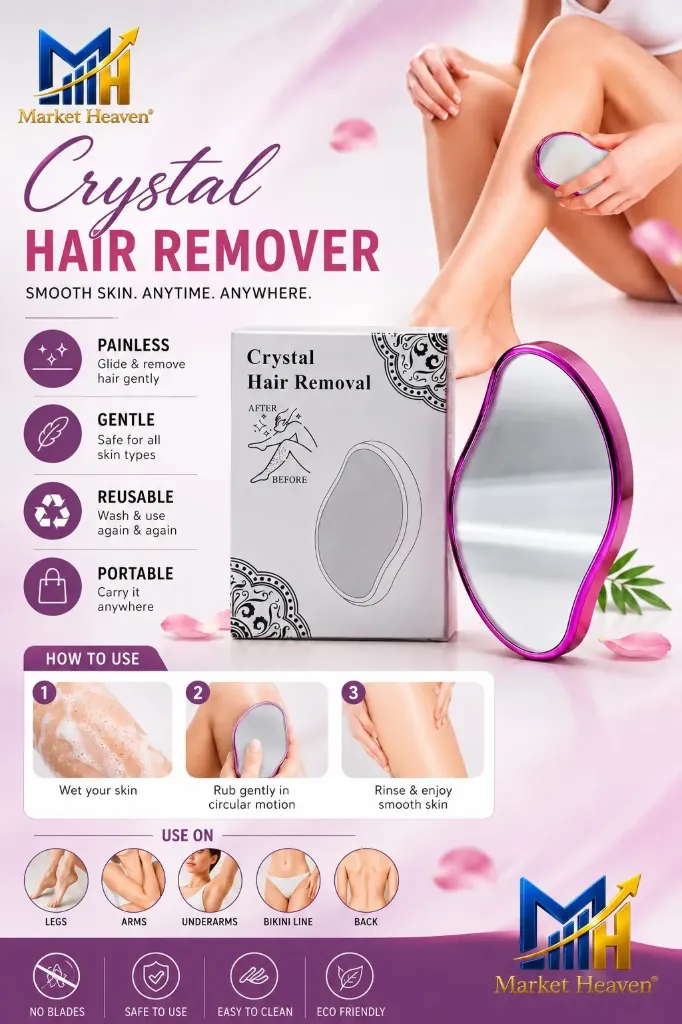 [Crystal Hair Eraser for Women and Men,] Crystal Hair Eraser for Women and Men, Reusable Crystal Hair Remover Device Magic Painless Exfoliation Hair Removal Tool, Magic Hair Eraser for Back Arms Legs