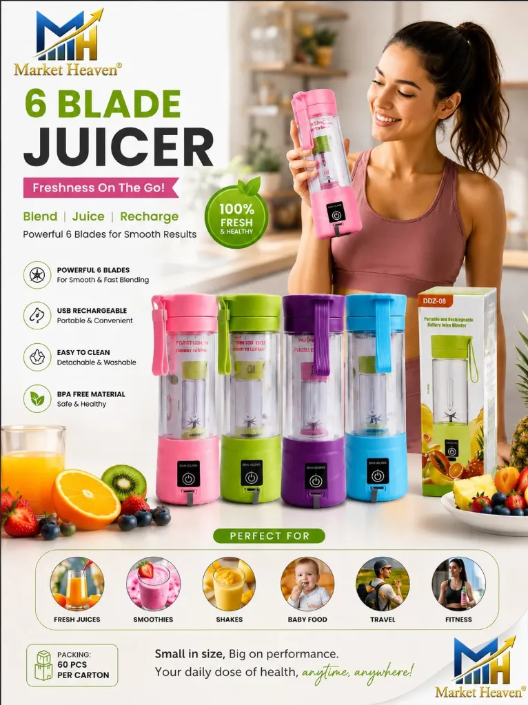 [Electric Juicer Blender] Portable Electric Juicer Blender 4 Blade Rechargeable Juice Maker with 2 USB Cable for Smoothies Shakes Baby Food Mini USB Fruit Grinder Bottle Cup for Travel Office Gym Use