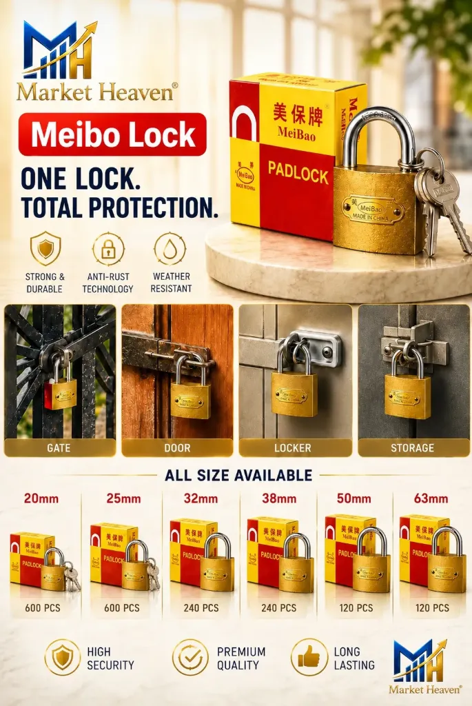 [Main Door Gate Lock,] Heavy Duty Padlock for Main Door Gate Lock, Locks for Tool Box, Shutters, Shops & Offices Rust Proof with Anti Drill Security Shackle Chain