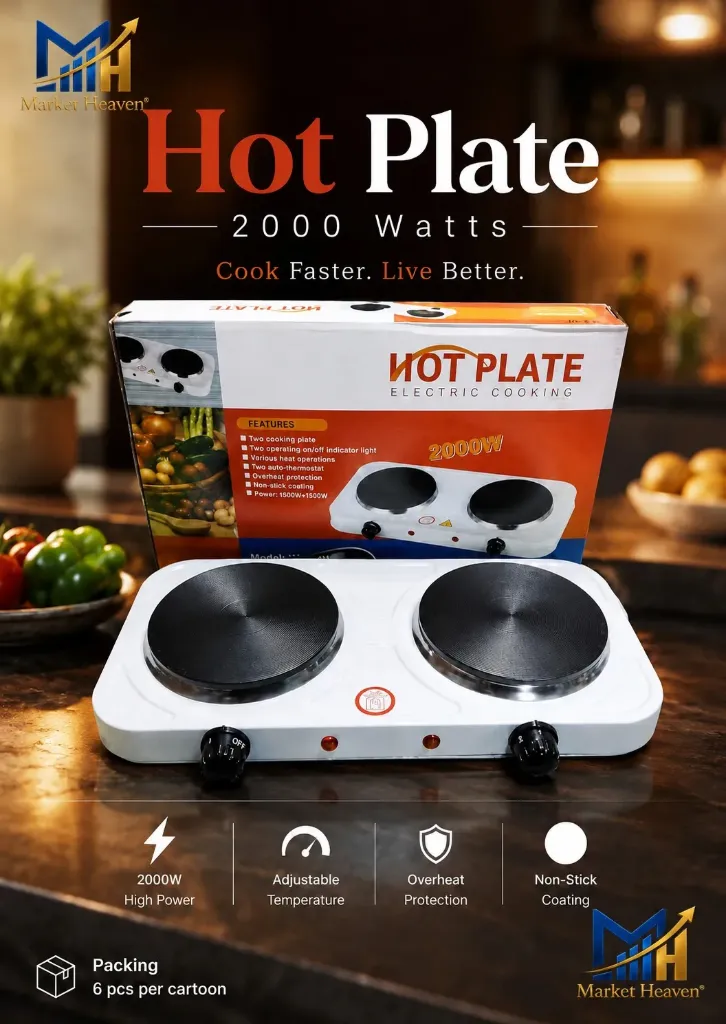 [Double Burner Electric] Countertop Double Burner Electric Cooking Stove for Stewing Braising Boiling Heating Plate