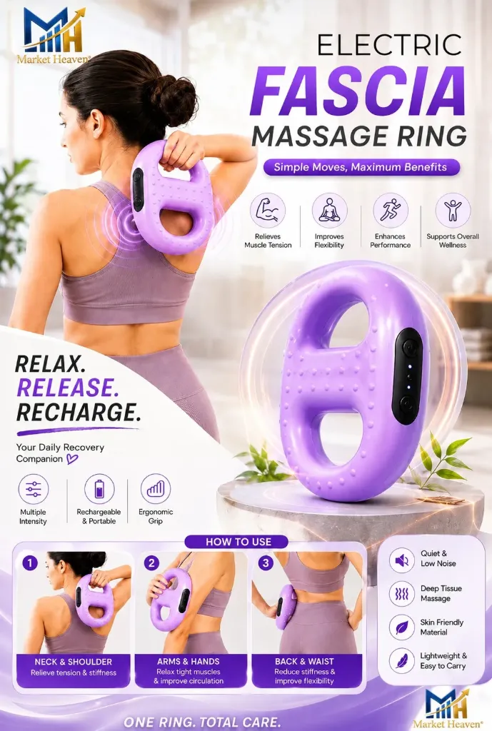 [Vibrating Massage Device,] Electric Fascia Ring for Muscle Relaxation, Vibrating Massage Device, Purple, Compact and Portable, 1 Piece