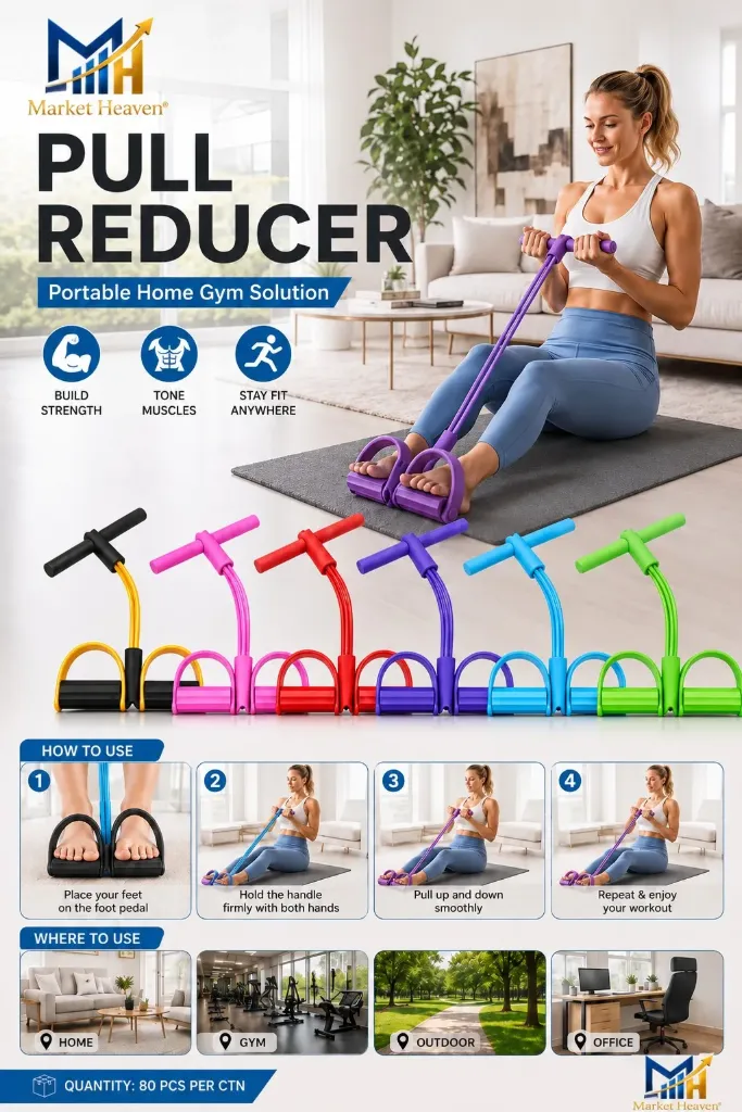 Pull Reducer Bands 4 Tubes Body Pedal Exerciser Yoga Crossfit Exercise, Arm Exercise, Body Building Training Men and Women (Purple Pull Reducer)