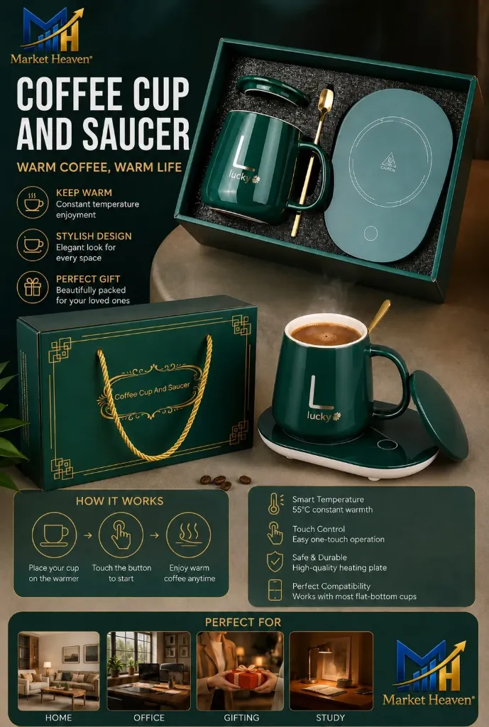 USB Coffee Mug Heater - Electric Cup Warmer, USB Beverage Warmer, Desk Mug Warmer, Portable Drink Heater, Hot Plate for Mug, Coffee Cup Warmer USB, Heated Cup Holder