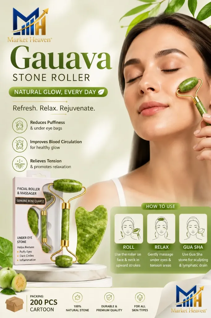 [Roller for All Skin Types] Natural Wellness Premium Jade Face Roller for All Skin Types