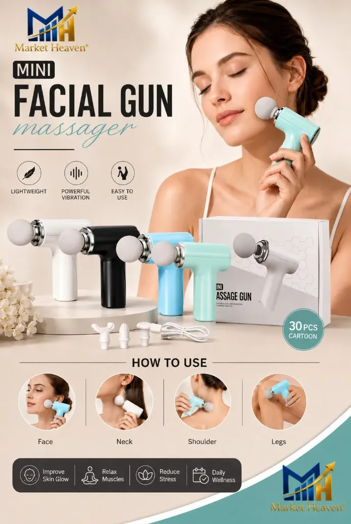 Portable Massage Gun for Pain Relief | Deep Tissue Body Massager Machine with Multiple Speed Levels | Neck, Shoulder, Back, Leg & Muscle Massager | Handheld Percussion Massager (Multicolour)