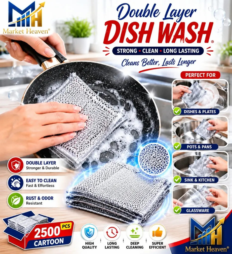 [Wire Dish Cloth Scrubber, Stainless Steel] Wire Dish Cloth Scrubber, Stainless Steel Mesh Cleaning Cloth for Dishes, Utensils, Pots, Pans, Sinks & Kitchen Counters, Reusable Wet & Dry Scrubber