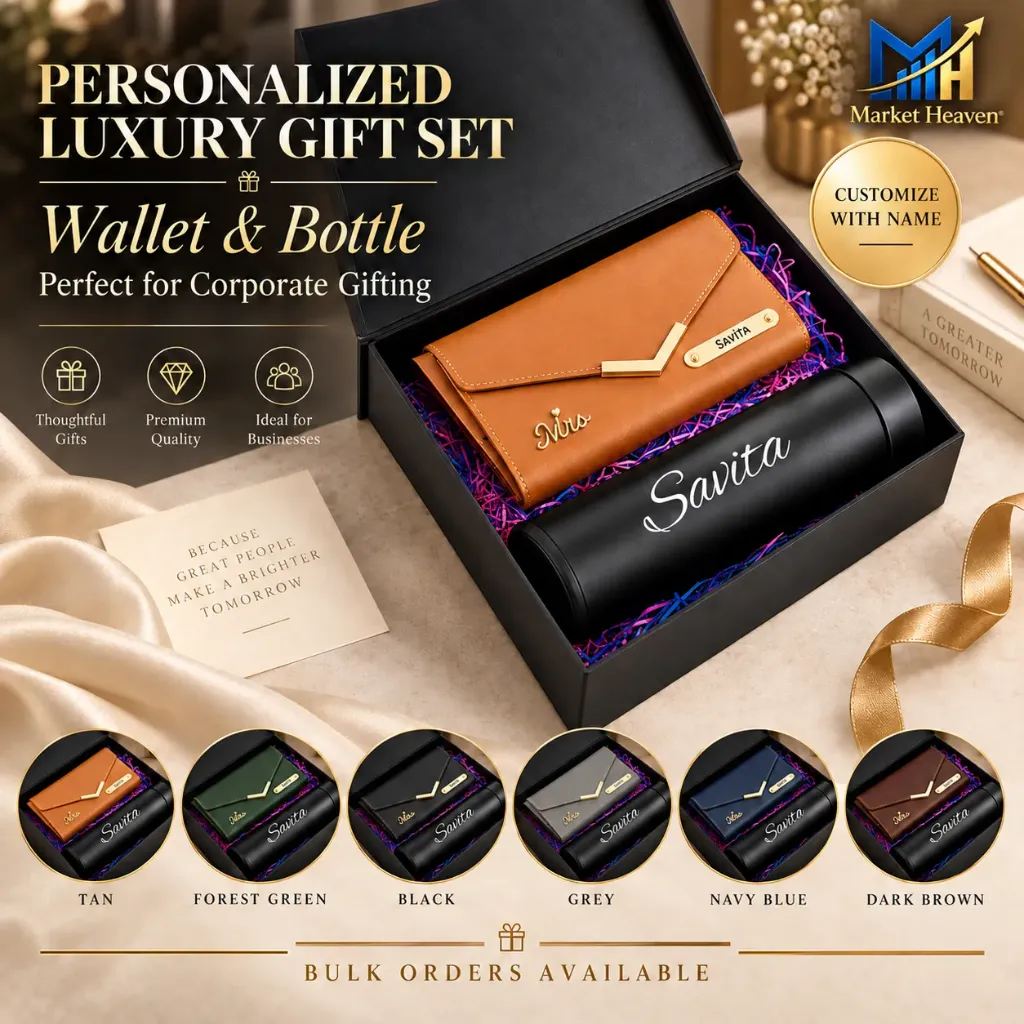 Personalized Luxury Women’s Wallet & Bottle Gift Set