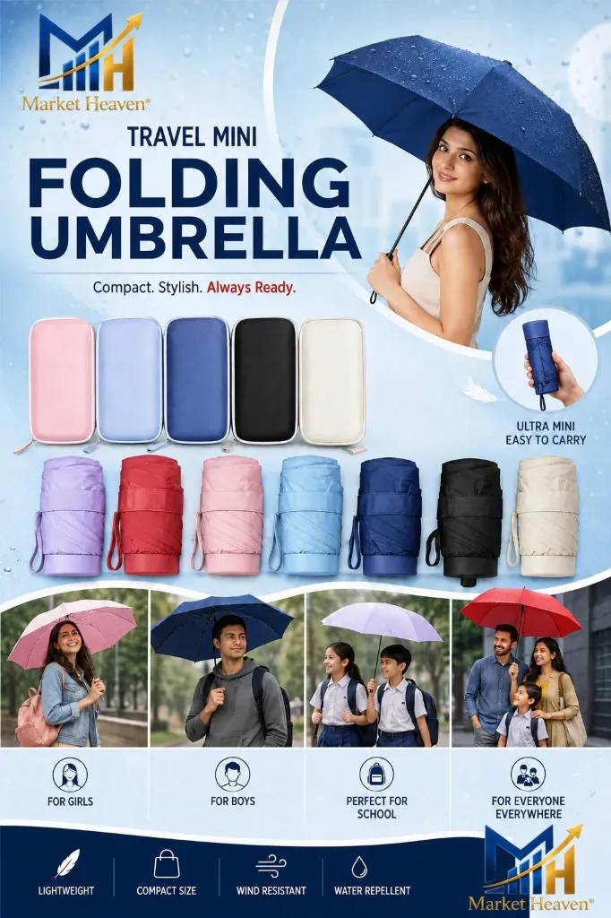 Umbrella, UV Big Size Umbrella for Sun Protection Rain Windproof Strong Large 3 Fold For Men Women Kids Boys Girls Perfect & Stylish Windproof & Compact'