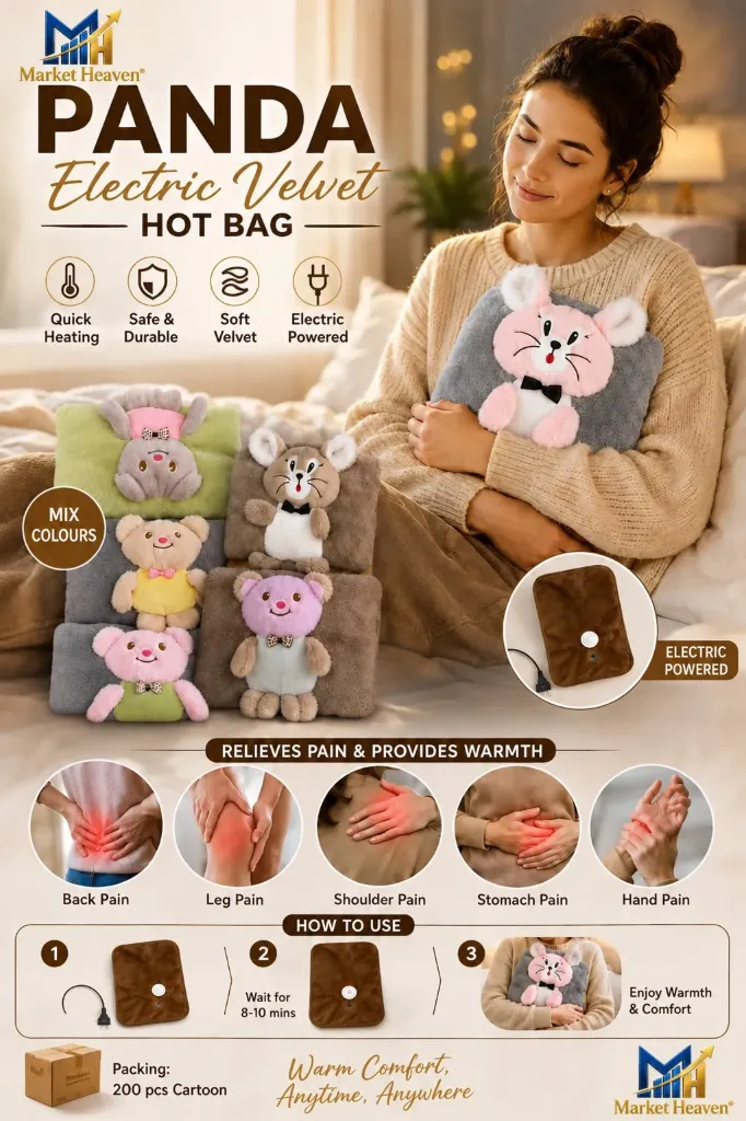 Hot Water Bag for Pain Relief with Soft Plush Pig Cover | Reusable Hot Water Bottle for Cramps, Back, Neck, Shoulder & Muscle Comfort | Warm Heating Bag for Home, Office & Travel