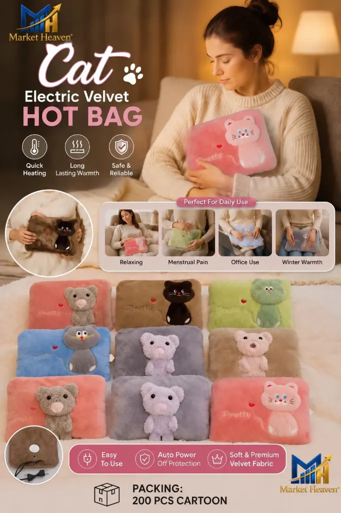 Cute Soft Toy Electric Hot Water Bag for Period Pain Relief Pillow