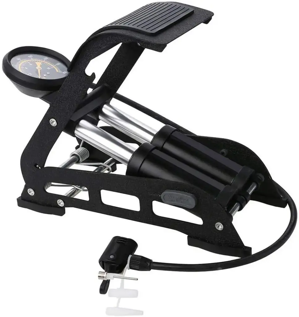 [MH-16] Air Pump New Imported Portable High Pressure Heavy Foot Air Pump, Double Cylinder Foot Air Pump for Bike, Car, Cycles(BLACK) Market Heaven