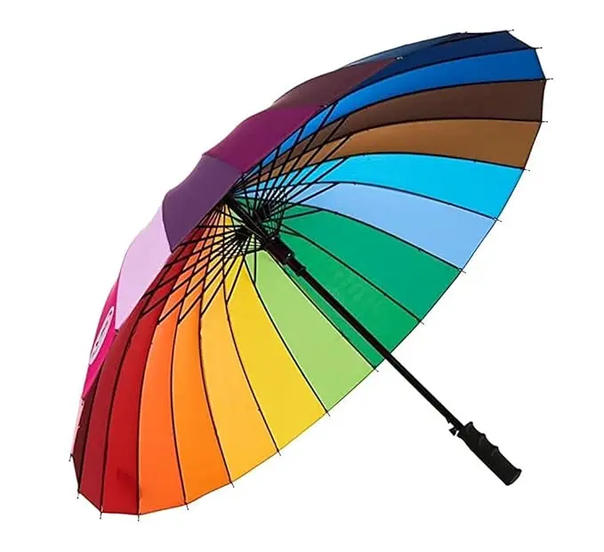 Windproof Travel Compact Umbrella-Umbrellas for Rain-Compact Multi-Color Rainbow Umbrella for Girls | Rainbow Umbrella for Men| Windproof Umbrellas for Men Women Teenage