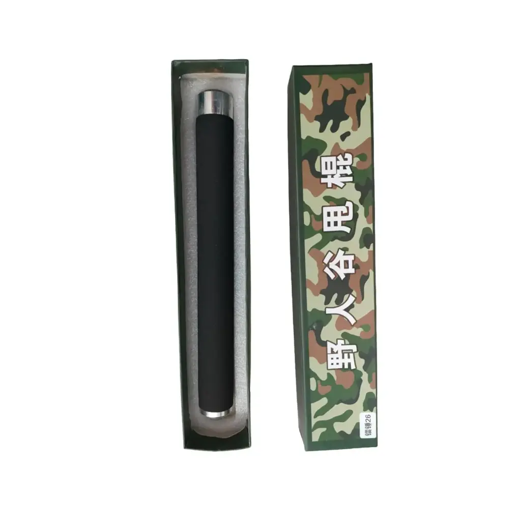 Self-Defense & Walking Stick | Foldable Multi-Purpose Stick with Comfortable Grip | Pointer, Hiking Stick, Handheld Presenter | Includes Nylon Cover – Silver Black pack of 1