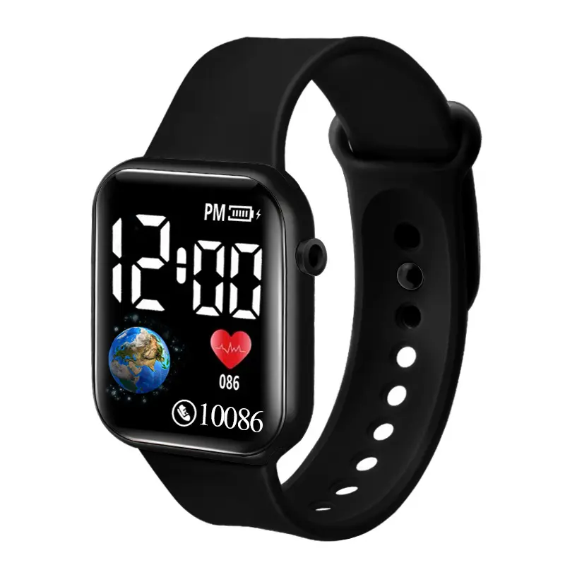 [MH-41] Digital Ultra Ultra Design Digital LED TIME DISPLAY Digital Watch Not Smart Watch - For Boys & Girls , Kids Watch, Digital Watch, Mens Watch, Women Watch, Watch BLACK