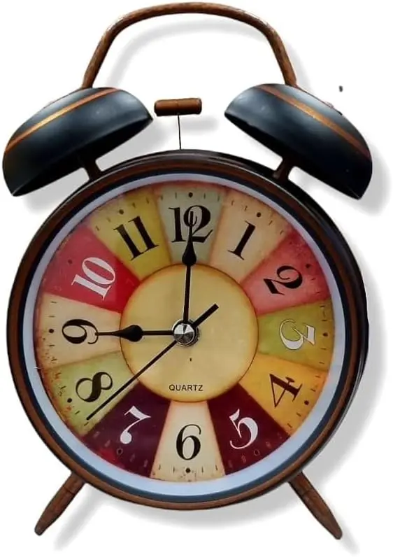 Alarm Clock with Night Light Portable Wake up Popular Clock Meta l Real Desk Bell Rin g Clock Portable Popular Store Gifts