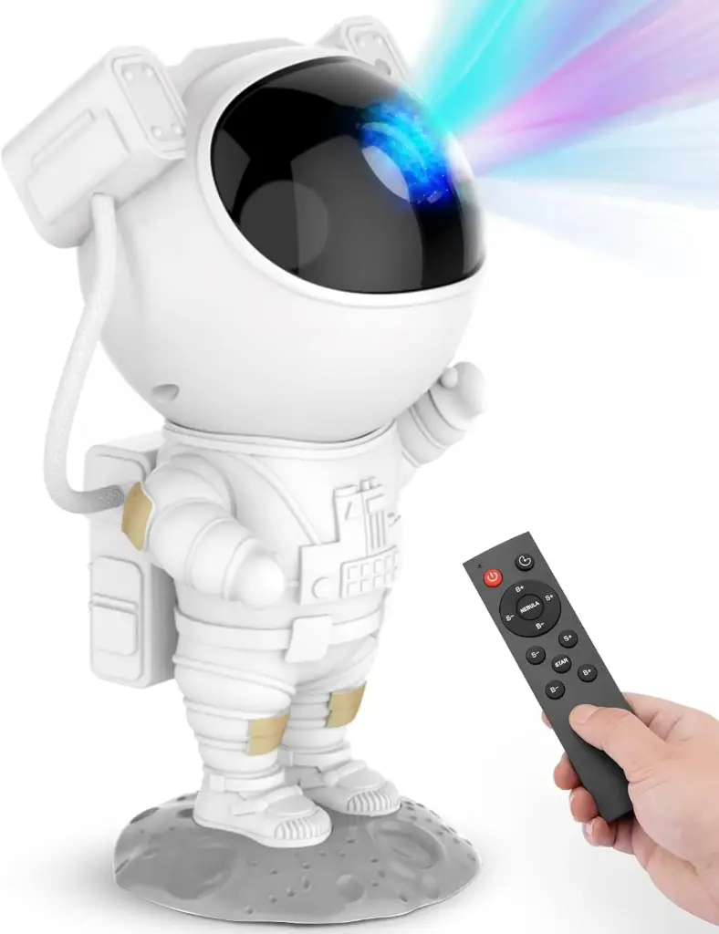 Astronaut Galaxy Projector with Remote Control - 360° Adjustable Timer Kids Astronaut Nebula Night Light, for Gifts,Baby Adults Bedroom, Gaming Room, Home and Party (Corded Electric)