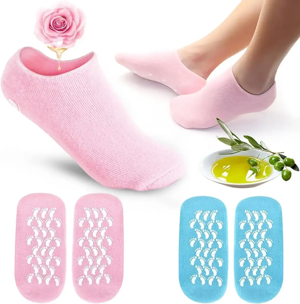 Moisturizing Socks Spa Quality Gel, Repair Dry Cracked Skins For Foot Gloves,Pain Relief Socks Women,Leg Crack Socks,Eliminate Cracks (Spa Gel Shocks-1)