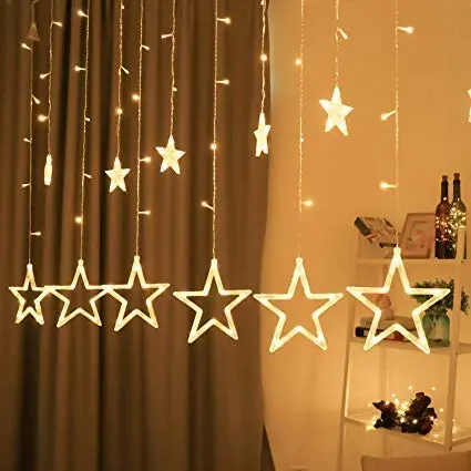 12 LED Star String Light Warm White 138 LEDs, 3 Mtr Decorative Lights for Decoration Christmas, Wedding, Party, Home & Patio Decorative Lighting for Living Room, Parties, Weddings
