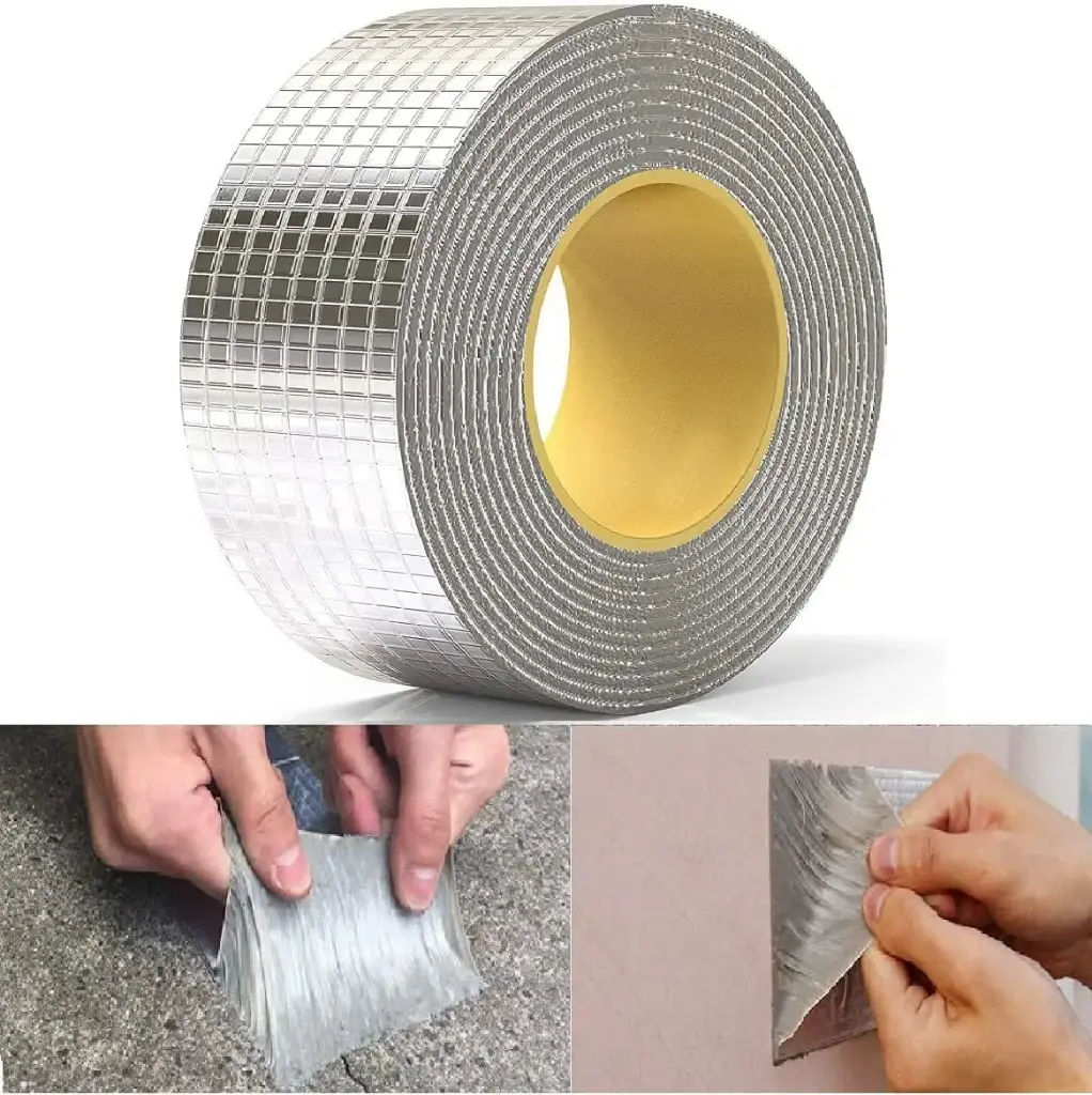 Super Strong Adhesive Waterproof tape Permanent Repair Roof Water Leakage Solution Rubber Foil Suitable for Roof Leak, surface Crack, Window Sill Gap, Boat Sealing, Tank Leak (5CM*5Meter)