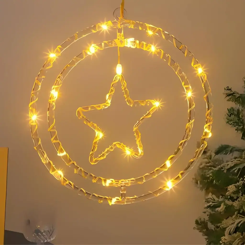 Ring Star Neon Sign Light | Warm White LED Neon Sign for Home, Bedroom & Party Wall Decor | Waterproof IP65 Neon Light for Diwali, Festivals, Indoor & Outdoor Decoration
