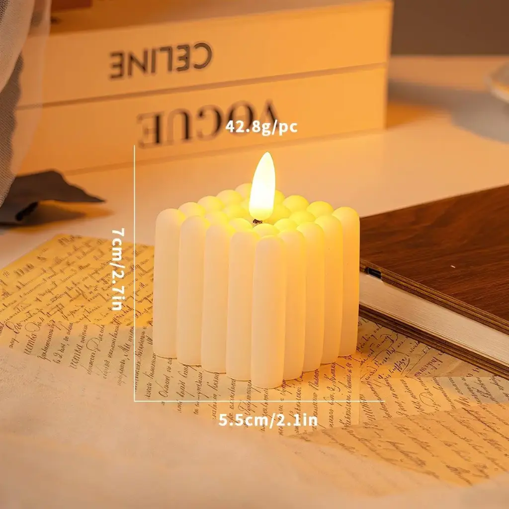 Creative 3D Little Rubik's Cube LED Plastic Candles Electric Candle Light Electronic Atmosphere Home Decoration Weddings
