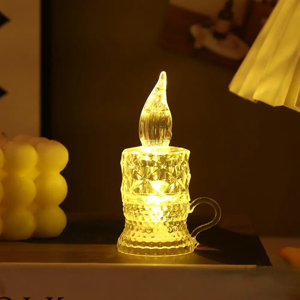 Hot style sparkling ins mini candle night light creative internet celebrity photo bedroom atmosphere ornaments decorative atmosphere light