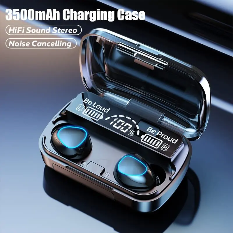 M10 Wireless Earbuds Bluetooth 5.1 TWS Earphones Full Touch Control Headphones Built-in Microphone Immersive Sound Quality Ensure Fast Stable & Connection Smart LED Headset Sports Bud