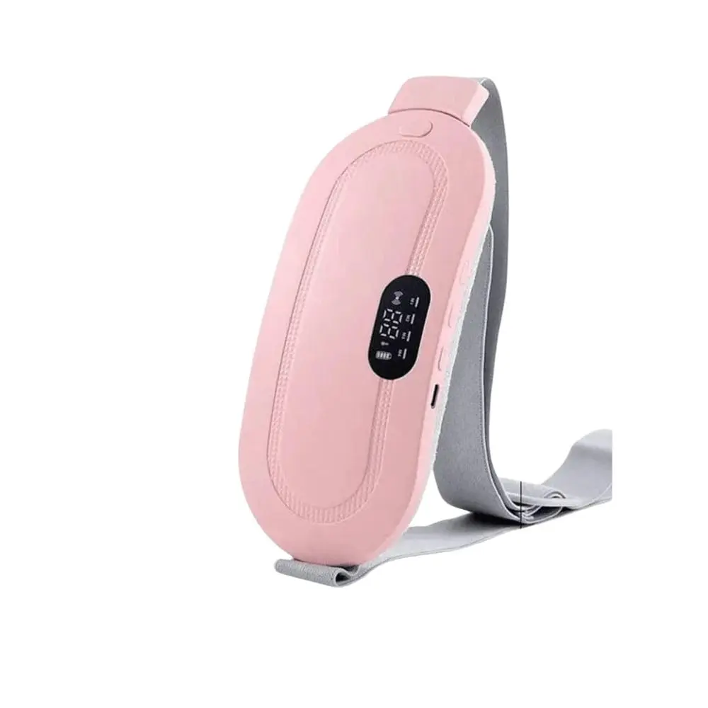 Pink Period Massager – Rechargeable Menstrual Pain Relief Device with Heat & Vibration | Portable, Wearable Cramps Relief Belt for Women & Girls