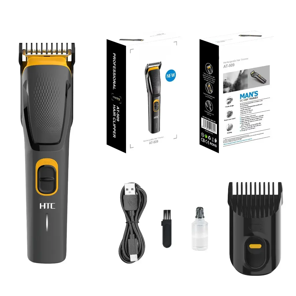 AT-509 USB Cordless Hair Clipper & Trimmer for men – Rechargeable, Precision Cutting, Low Noise