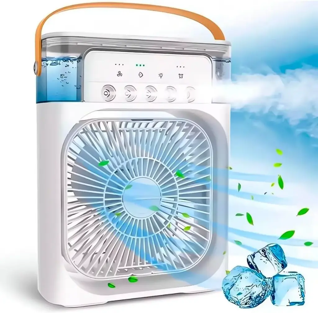 [MH-105] Portable Air Conditioners - Small AC Quiet Personal Air Cooler,USB Powered Mini Desktop Cooling Misting Fan, 1 | 2 | 3 Timer 3 Smart Speeds,360°Adjustment Office, Home, Room, Carved Design (MULTI)