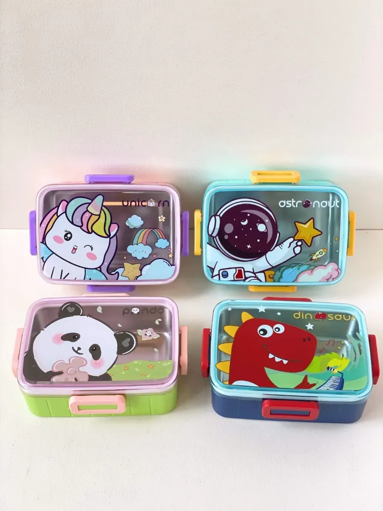 [Magical Unicorn Kids Lunch Box] Magical Unicorn Kids Lunch Box - Insulated, BPA-Free, and Enchanting Unicorn Design - Perfect for School and Picnics Kids Lunch Box (Pack of 1) Multicolour