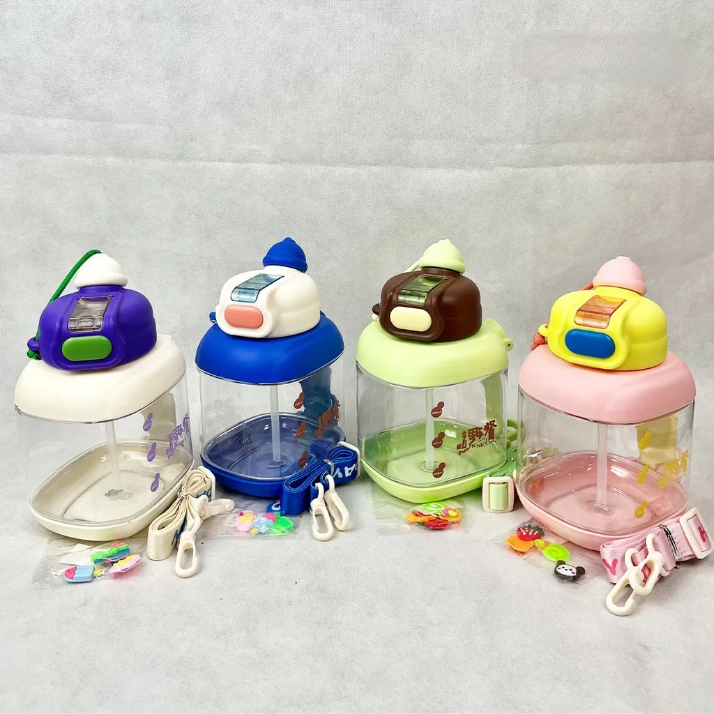 1000ml Drinking Bottle with 2 Ways of Drinking, Sip and Straw, with Strap, BPA Pack Of 1