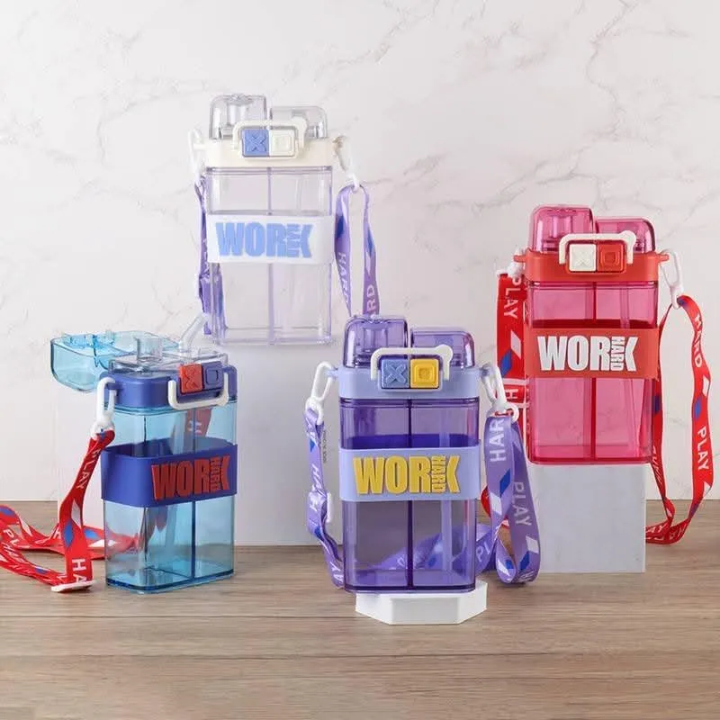 2 In 1 Double Drinking Water Bottle 500ml  Pack Of 1