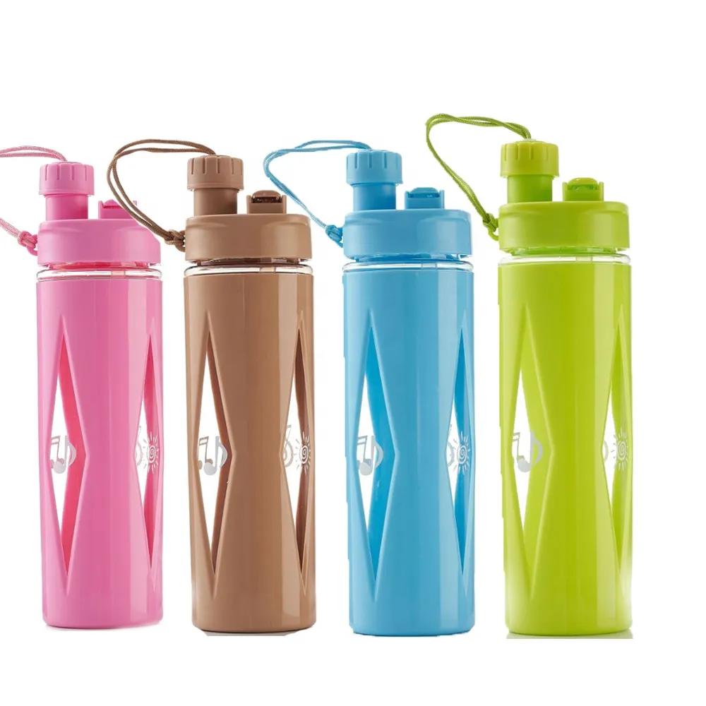 Leakproof Sports Water Bottle | BPA-Free Plastic Sipper Bottle with Straw & Carry Strap | Hydration Bottle for Fitness, Travel & Daily Use (Multi color Water Bottle) Pack Of 1