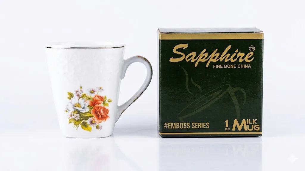 Sapphire Ceramic 1 Pcs Milk Mug Heavy Gold Sapphire, For Home pack of 1