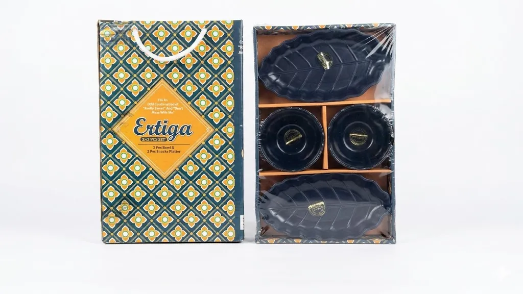 [Bowl Set Plate] Ertiya BLACK Ceramic Bowl Set Plate and 2 Bowl Set, For Interior Decor