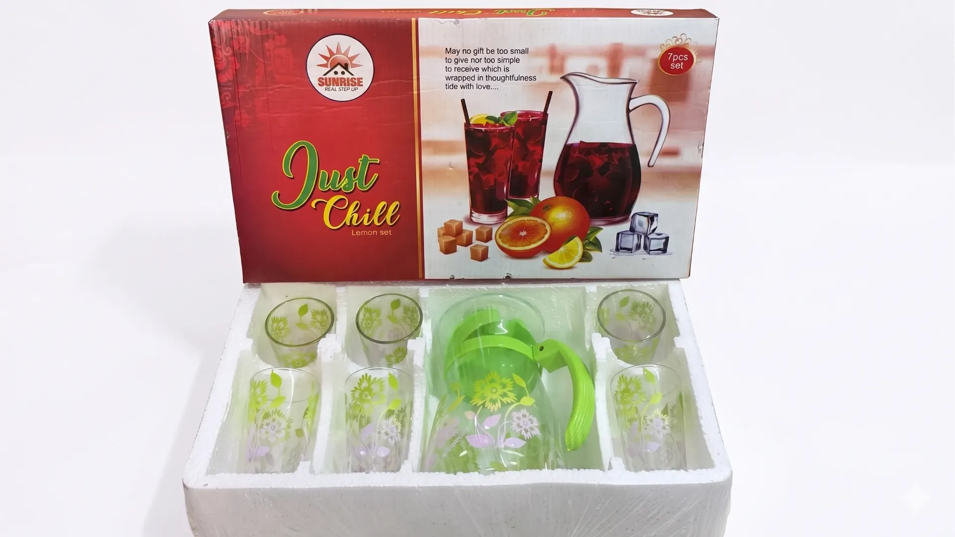 [Drinking Glass 7 Pieces Glass Storage Set] Lemon Drinking Glass 7 Pieces Glass Storage Set
