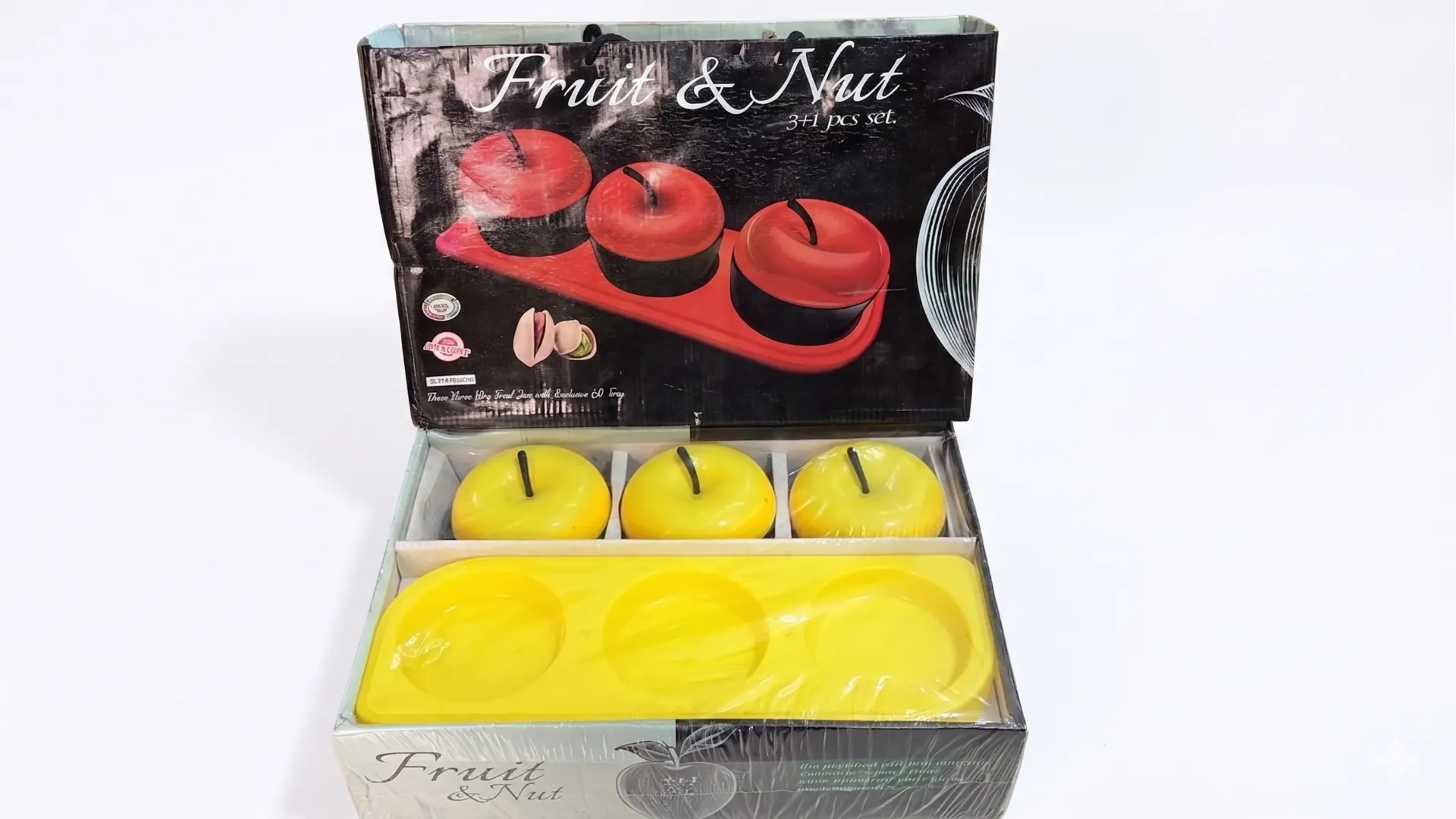 Boutique Red Apple Shape Glass Food Storage Container (Set Of 3),