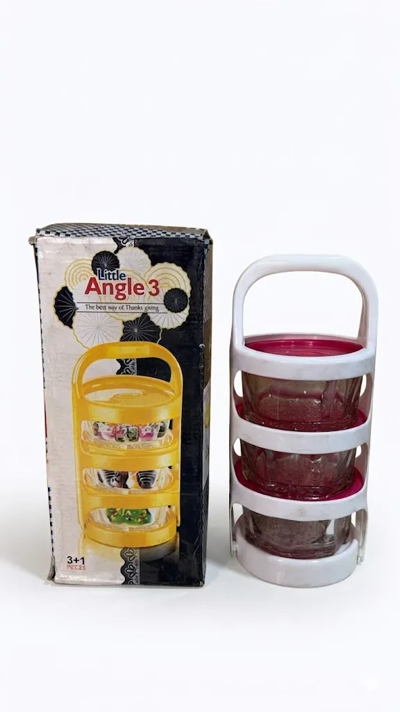 [Little Angle 3-Tier Glass Container Set] Little Angle 3-Tier Glass Container Set with Portable Carry Rack