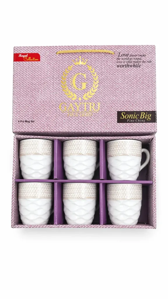 [Printed Coffee and Tea] Ceramic Gaytri Coffee Mug 6pc, For Gifting