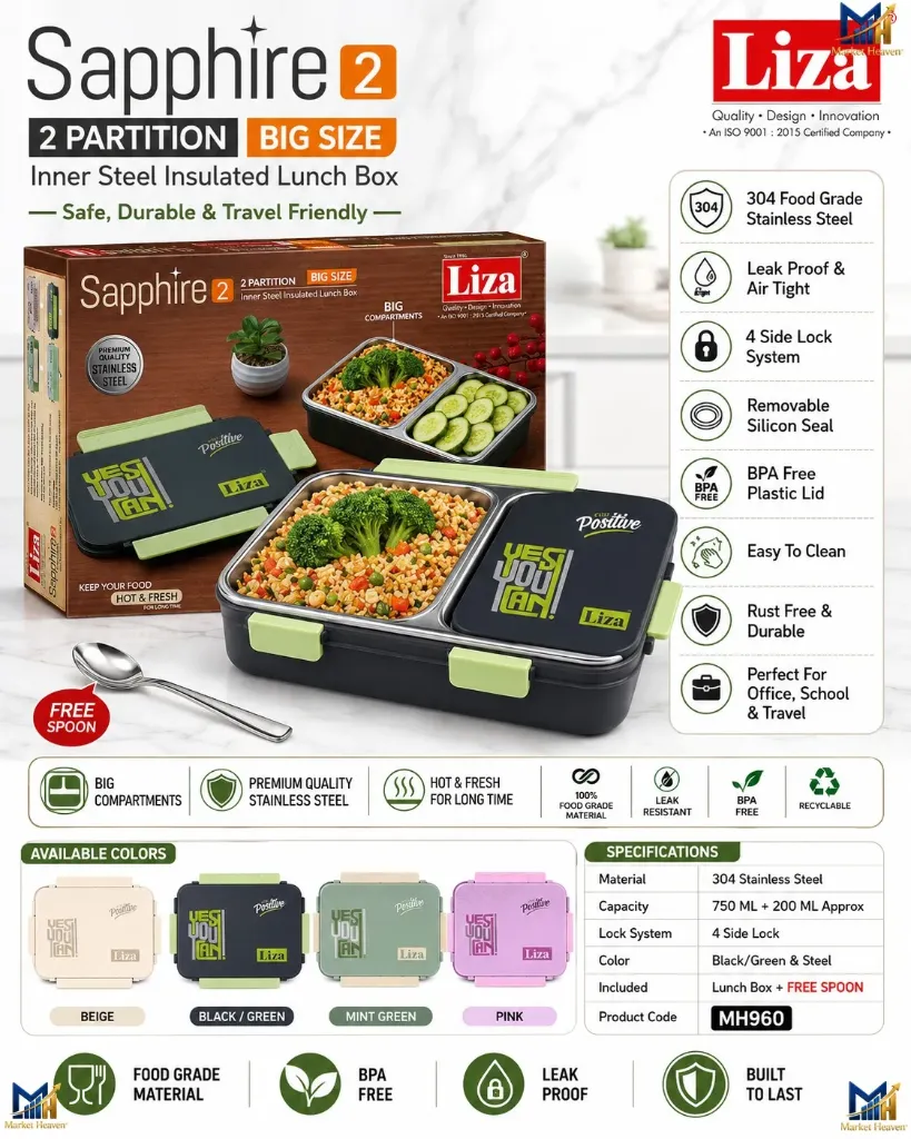 Food Time 2 Partition Insulated Lunch Box