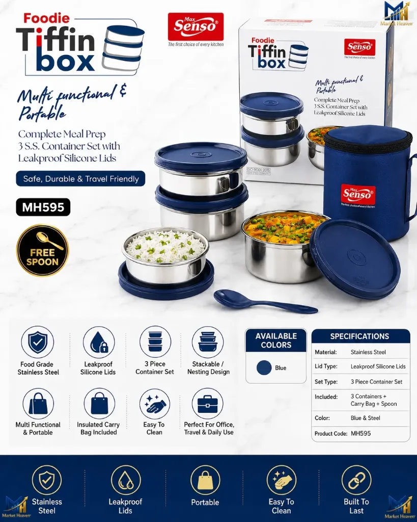 Stainless Steel Tiffin Box, 3