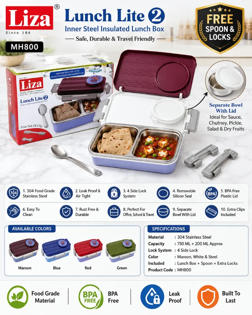 Lunch Lite 2 Inner Steel Insulated Lunch Box