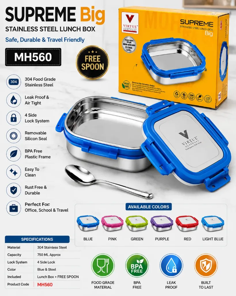 SUPREME Big STAINLESS STEEL LUNCH BOX