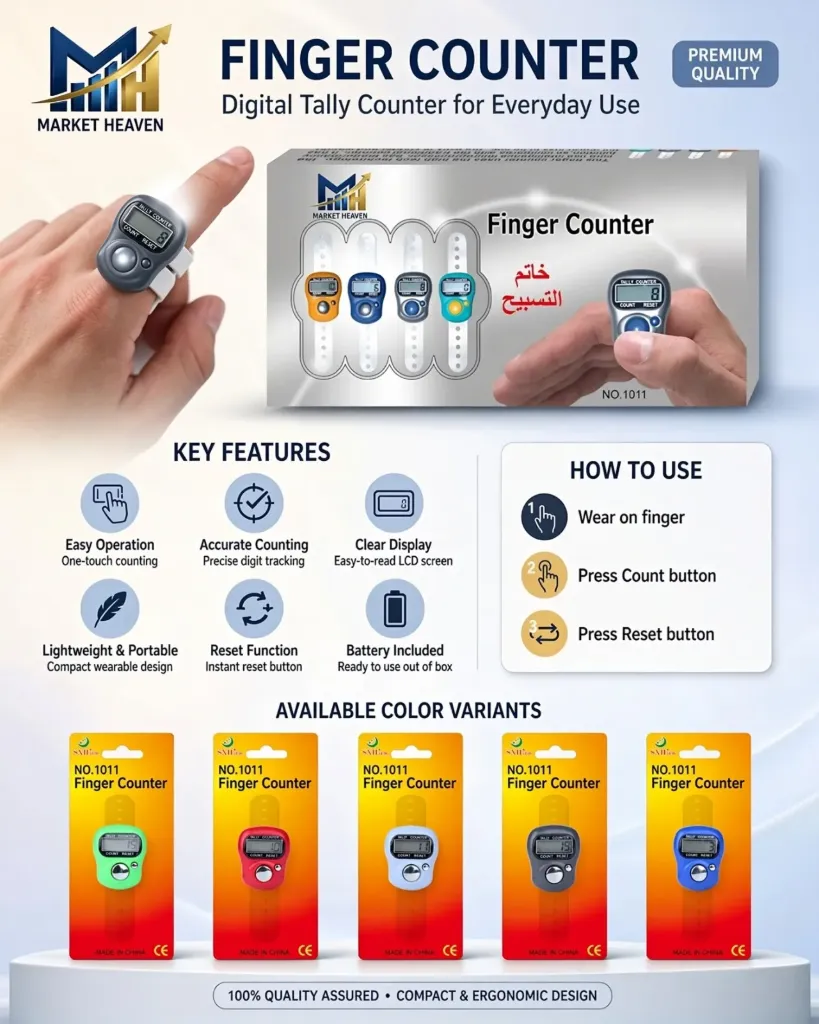 [Mini Hand Tally Counter-Finger Ring] Mini Hand Tally Counter-Finger Ring Digital Electronic Head Count, Japa Counter Counting Machine for Mantra Jap and Cricket Umpire, and Various Counting Purpose Small Multicolor 1pc