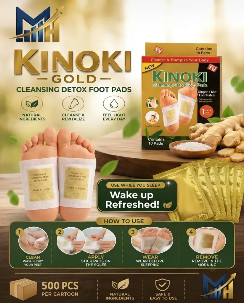 [Foot Pads Ginger Salt] Gold Kinoki Detox Foot Pads Ginger Salt Adhesive Patches For Foot Care