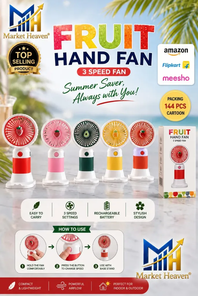 Cute Mini Handheld Fan Portable USB Rechargeable Hand Fan with Speed Mode, Perfect for Indoor & Outdoor Use, Stylish Multicolour pack of 1
